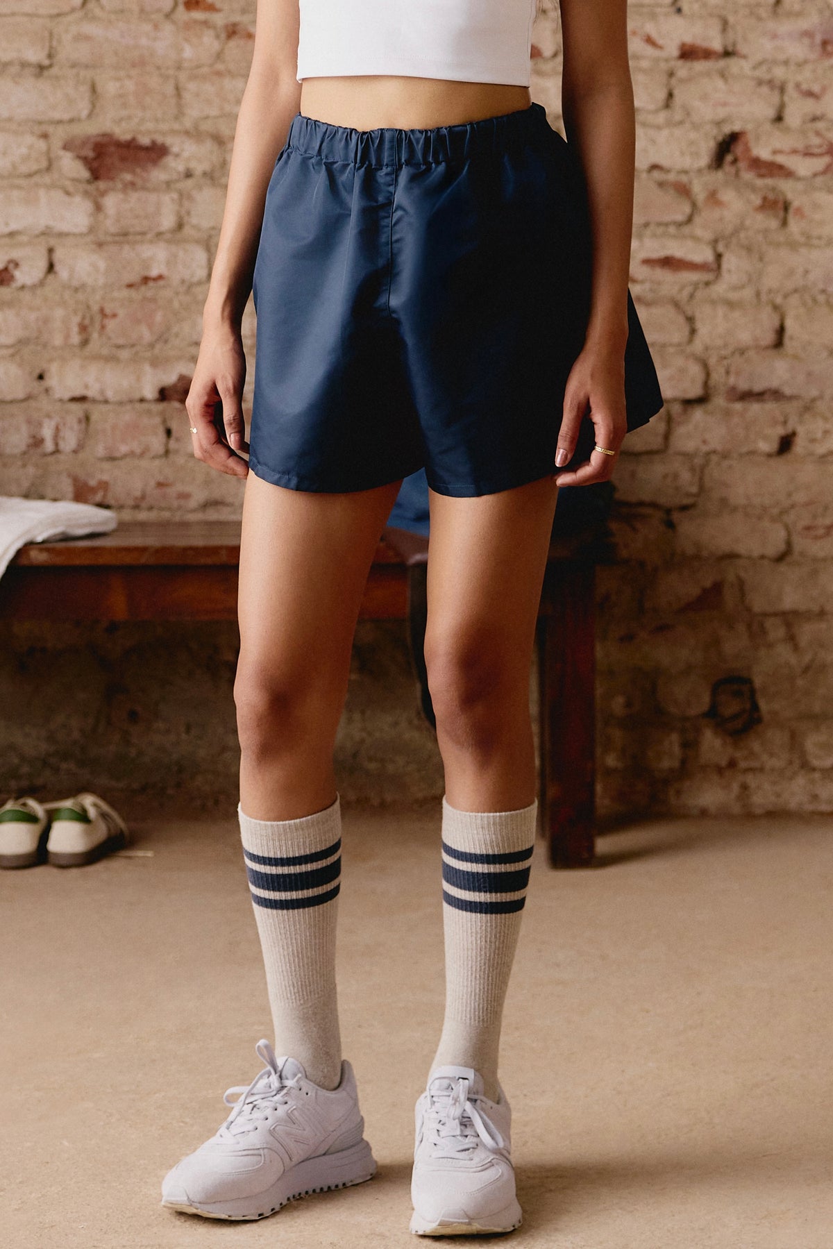 Technical Twill High Waisted Shorts