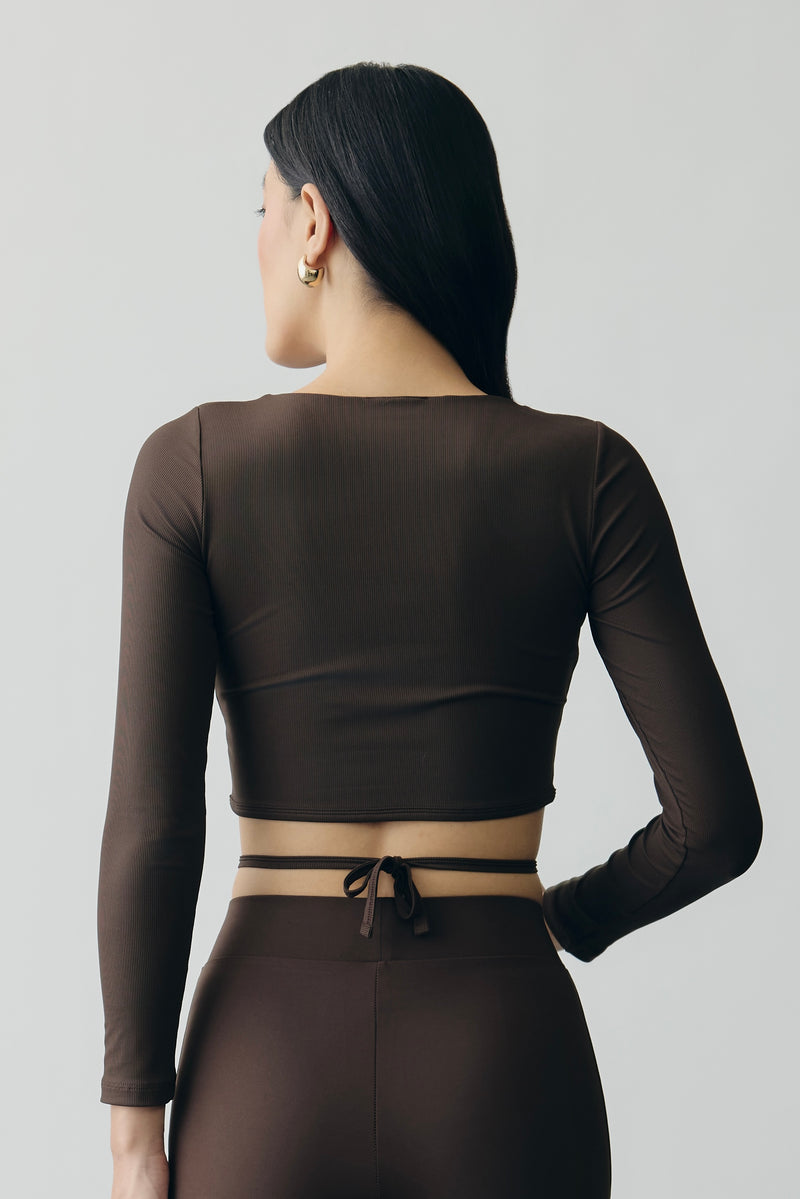 Mocha AerialRib Ballet Top