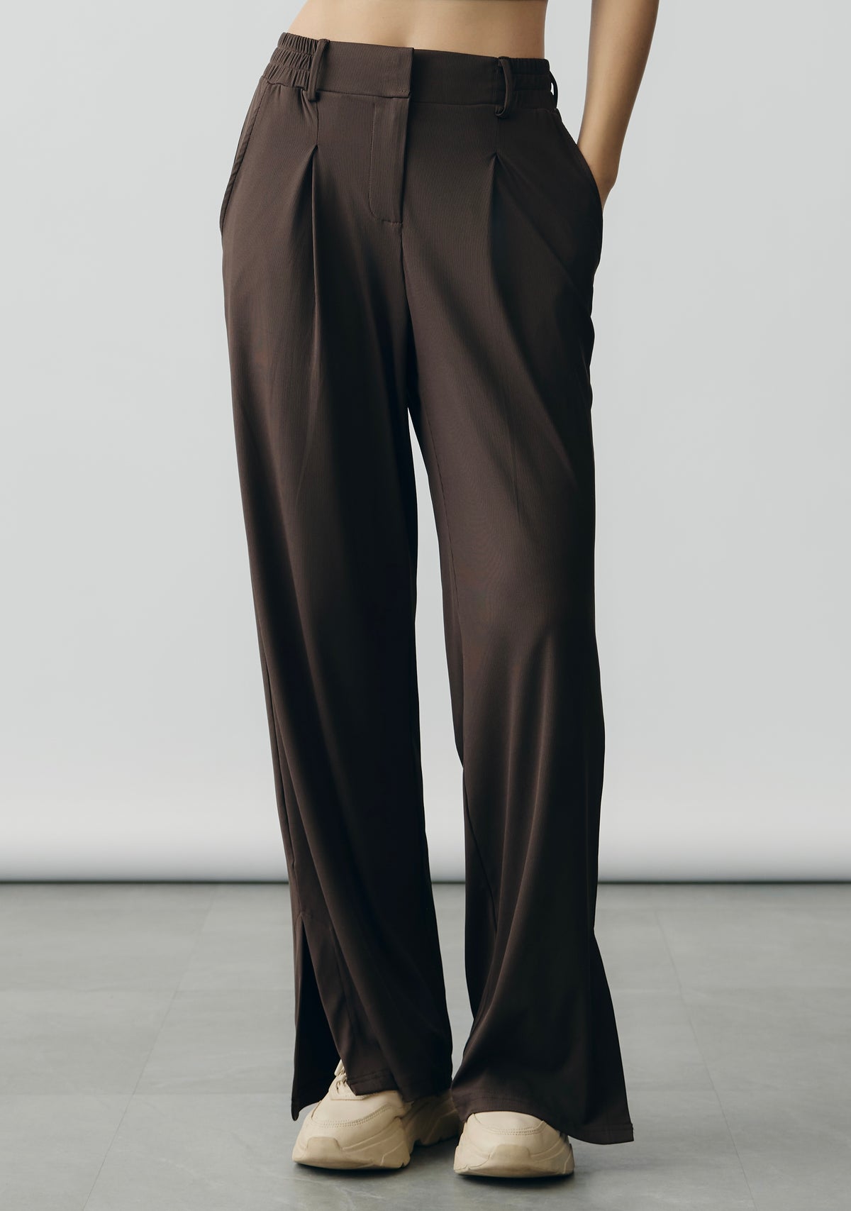 Aerial Rib Suit Up Trousers in Mocha