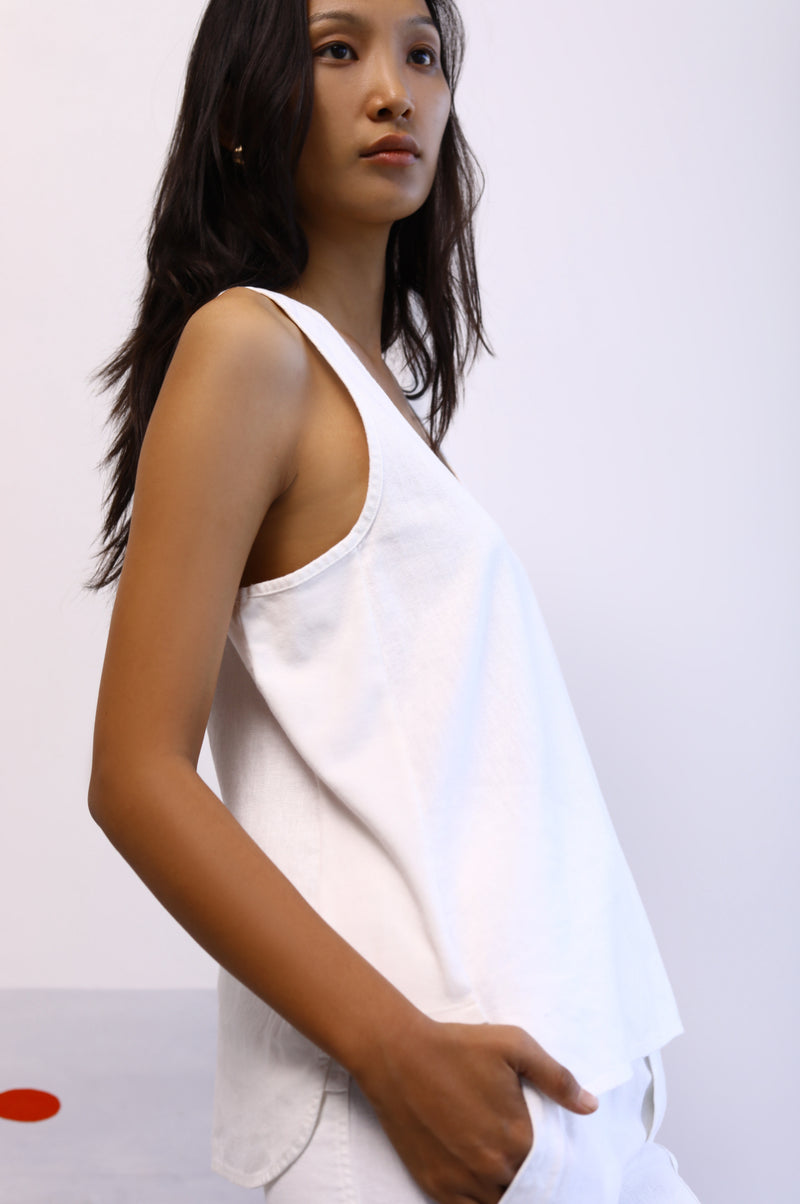 Blanc Linen Tank