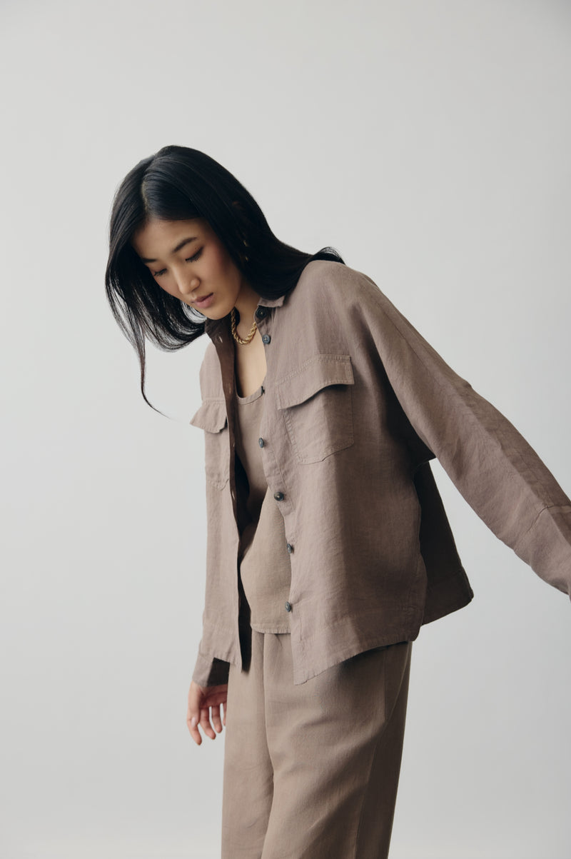 Axis Shacket in Latte