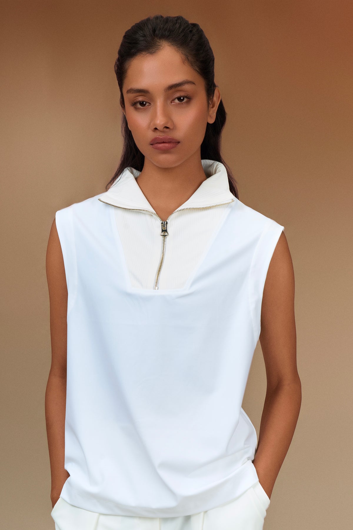 Sleeveless Zip-Up