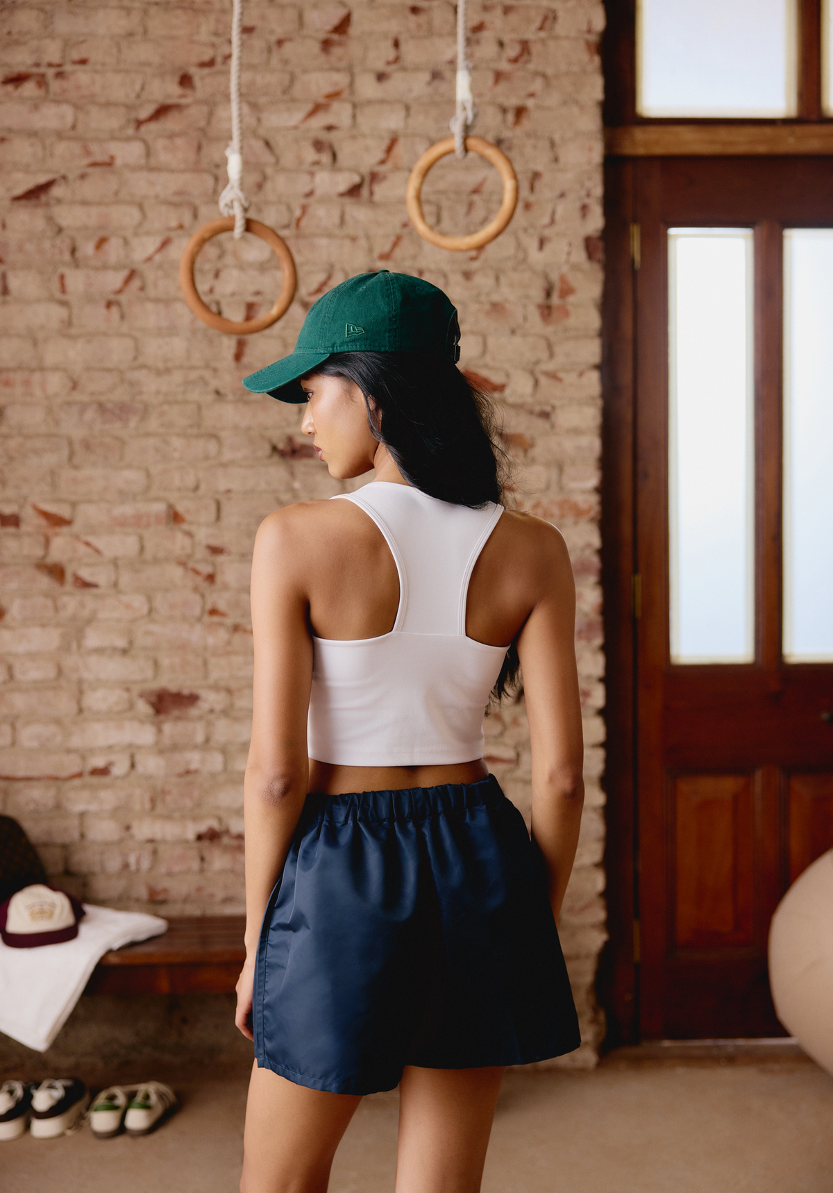 White Square Neck Bra-Tank