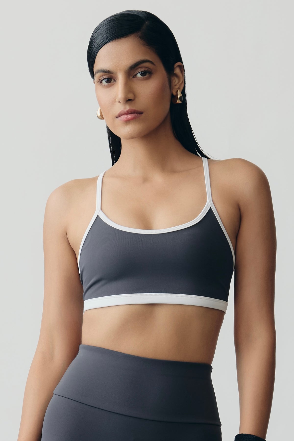 Row Back Detail Bra in Slate