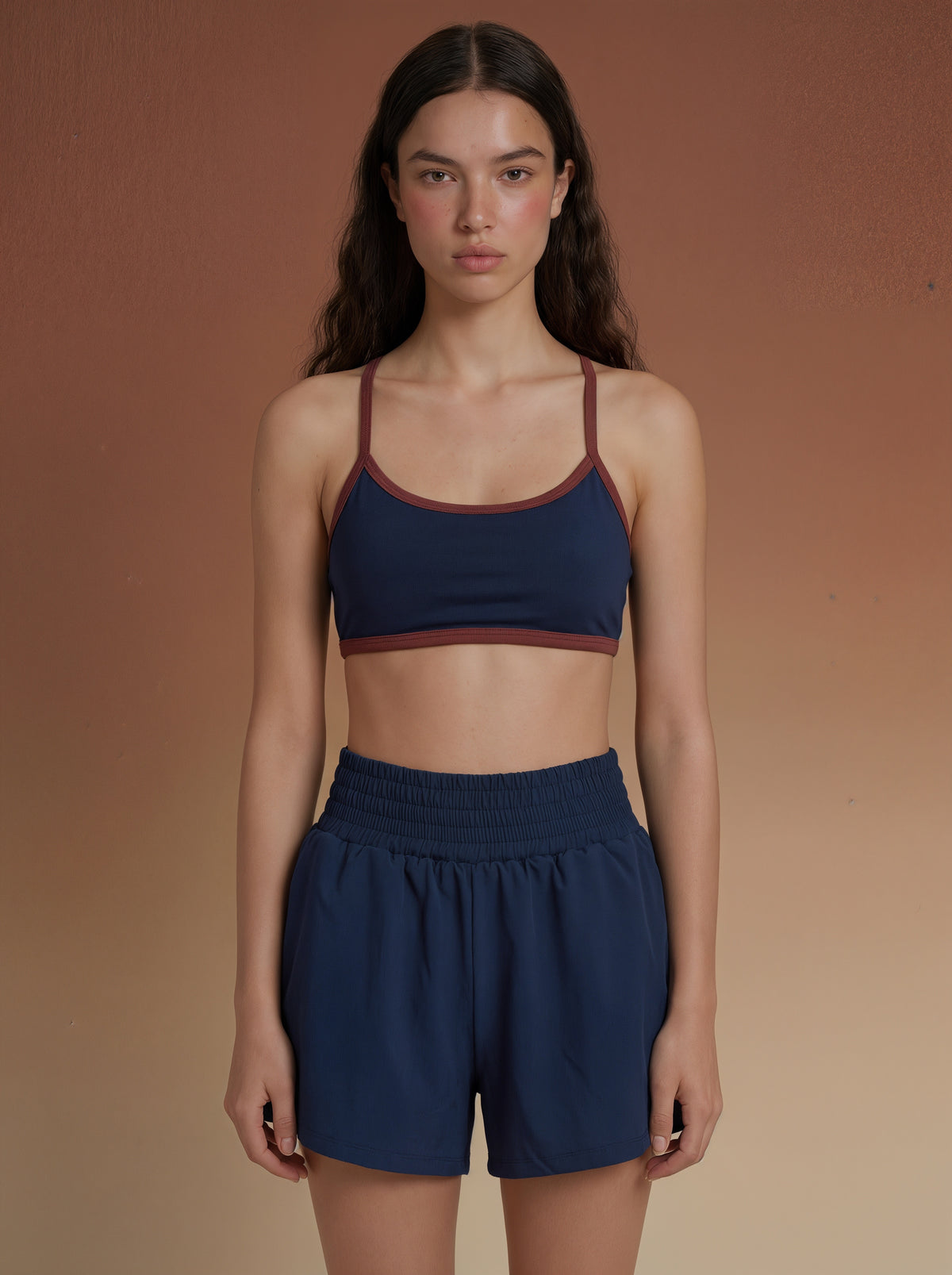 Navy Row Crossback Bra