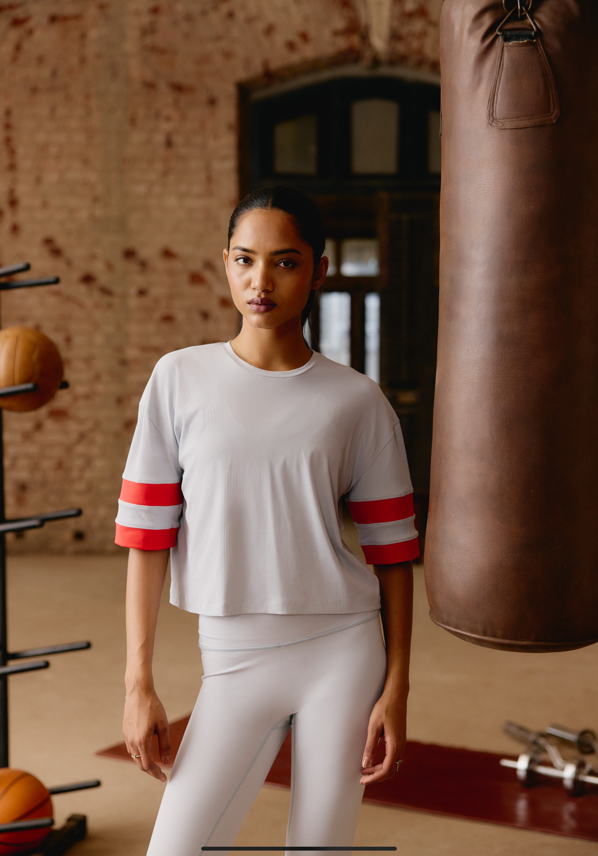 Varsity AerialRib Boxy Tee in Frost