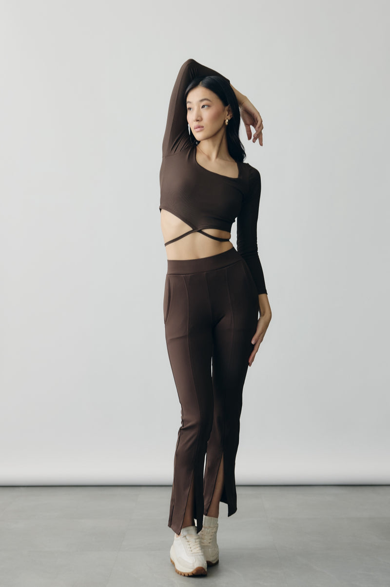 Mocha AerialRib Ballet Top