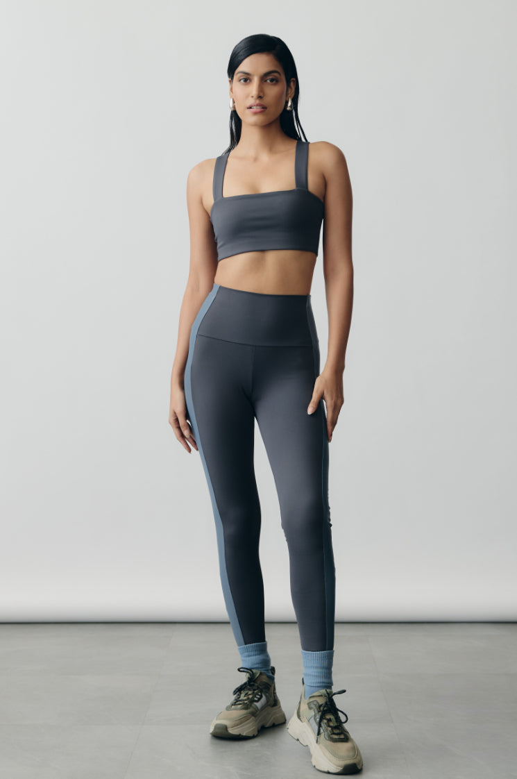 Slate Bandeau Sport Bra