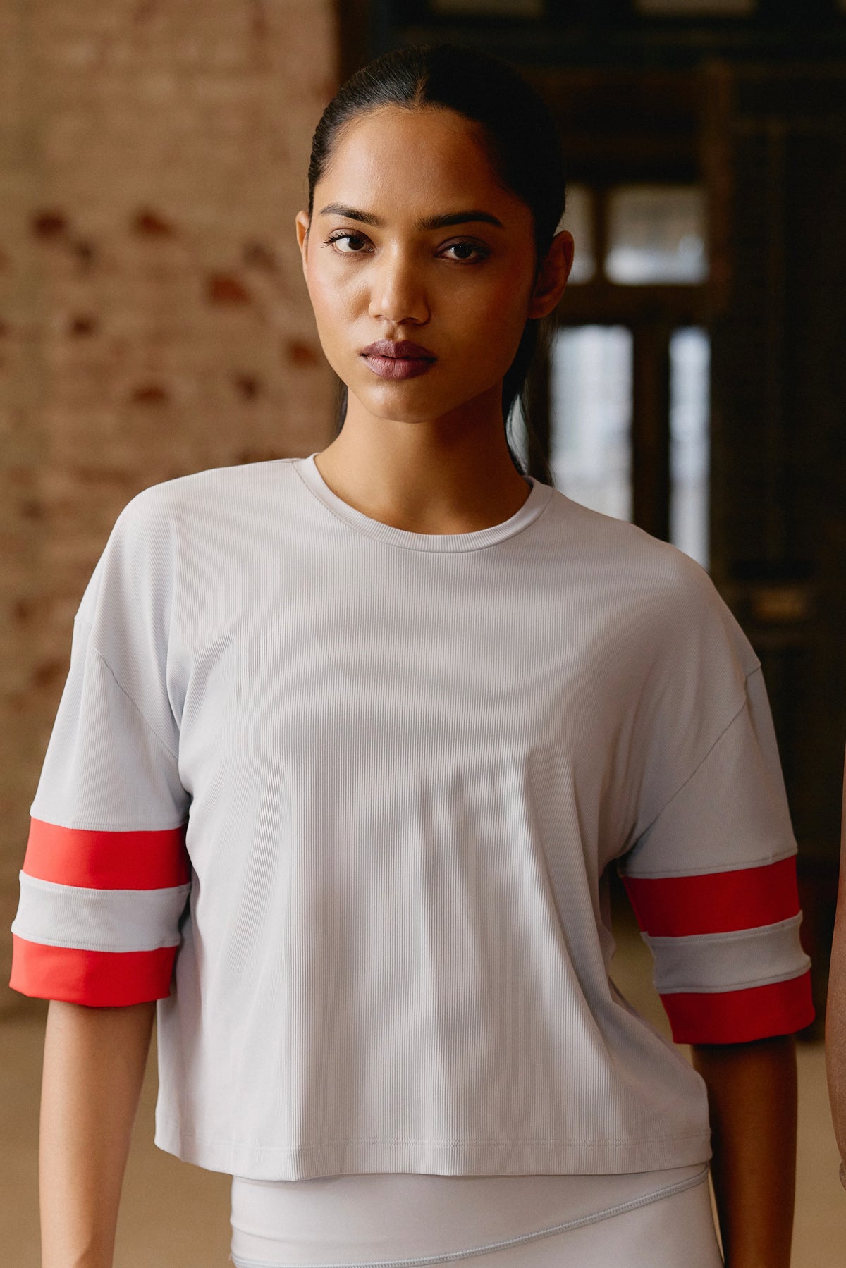 Varsity AerialRib Boxy Tee in Frost
