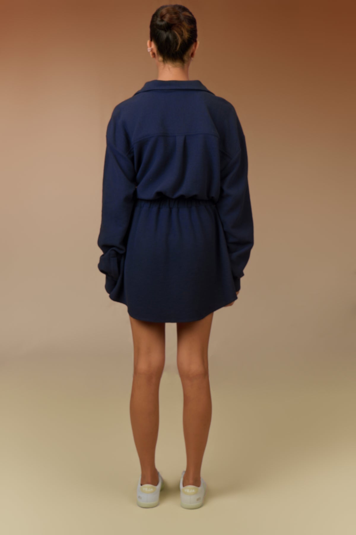 Waffle Tie Up Dress