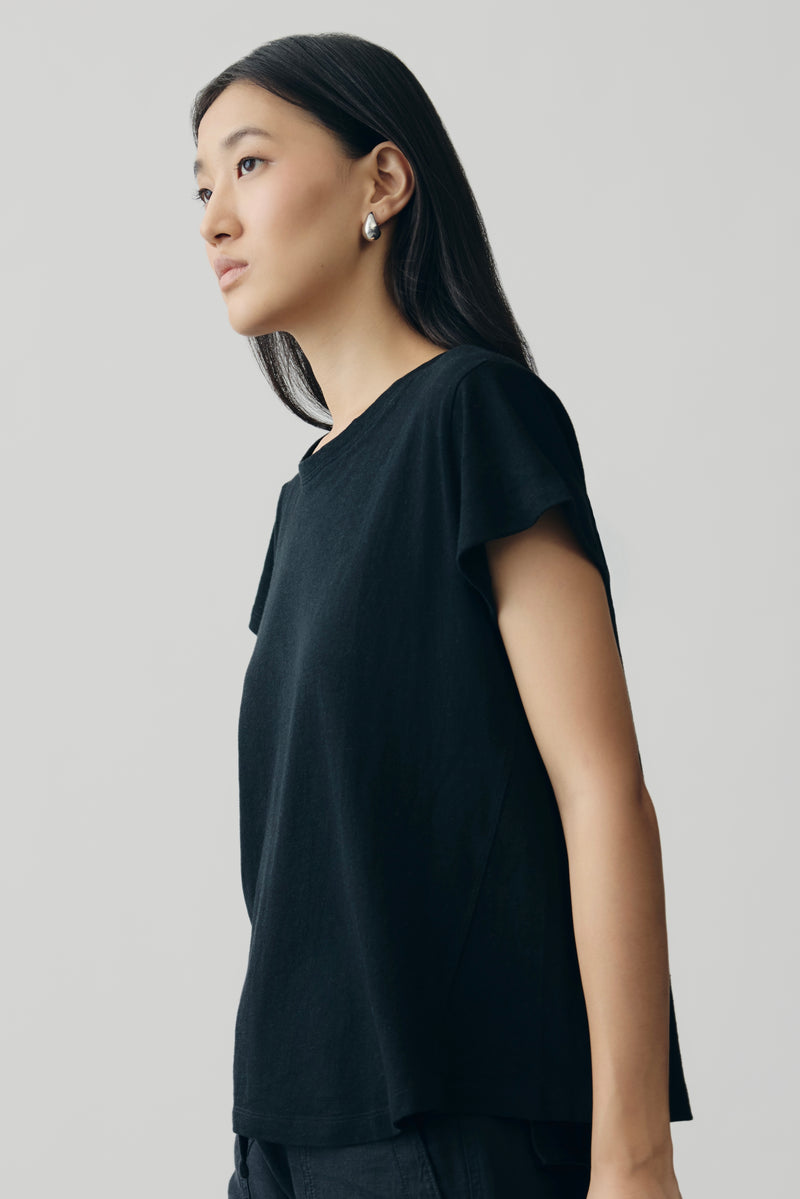 Onyx Linen Jersey Tee
