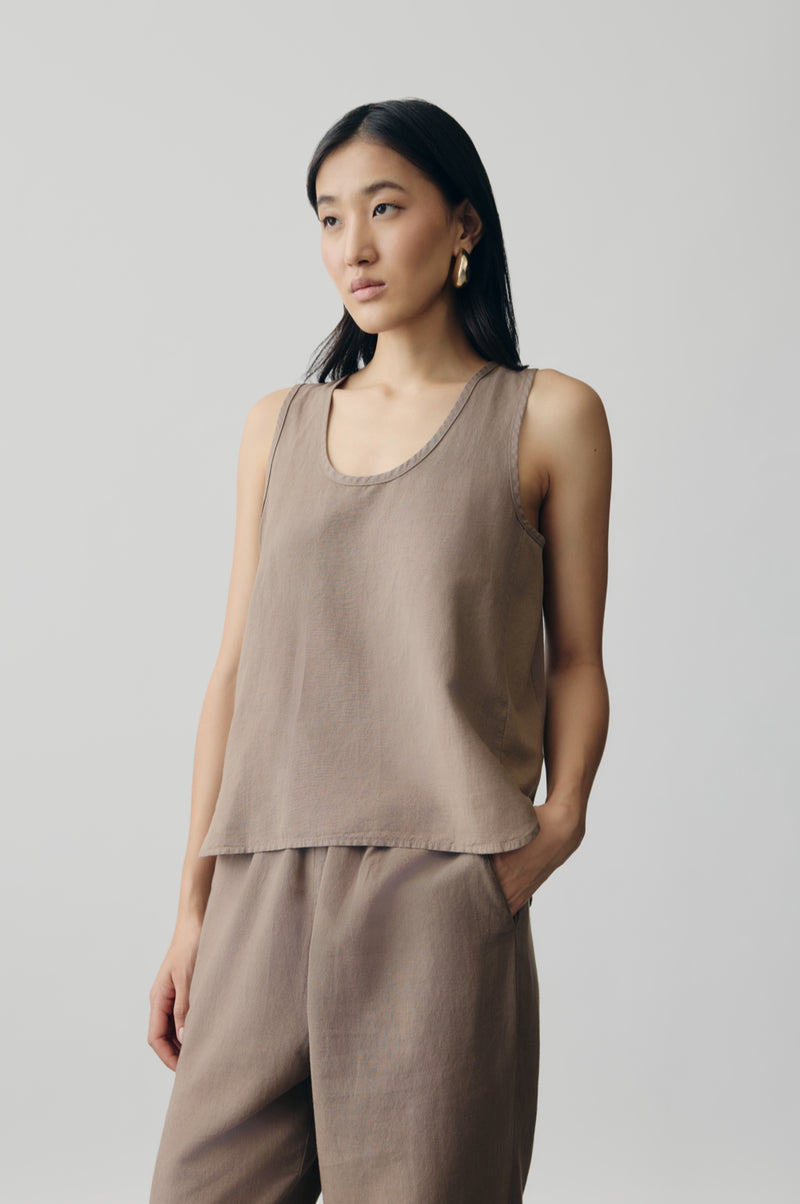 Latte Linen Tank