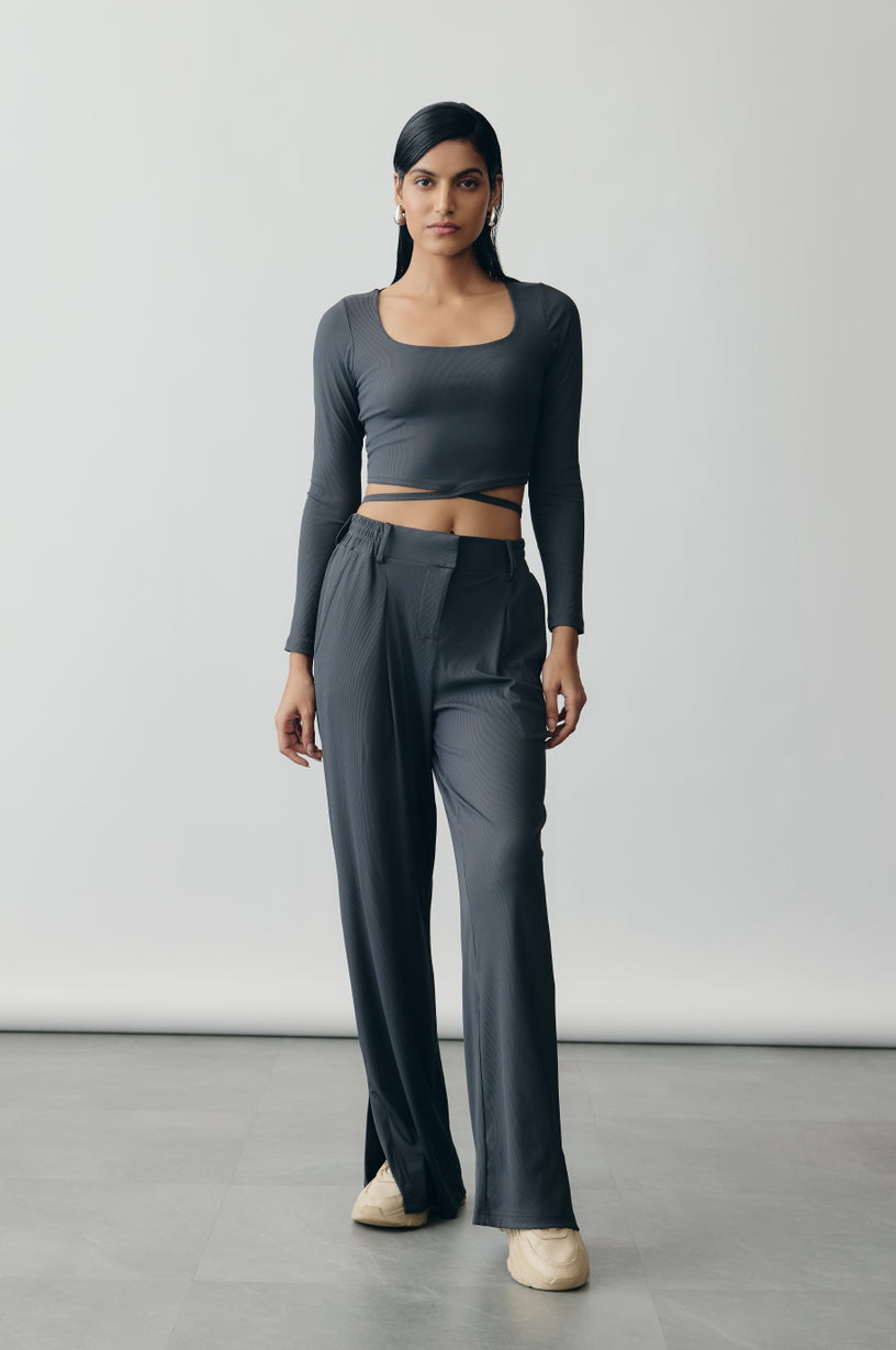 Aerial Rib Suit Up Trousers in Slate