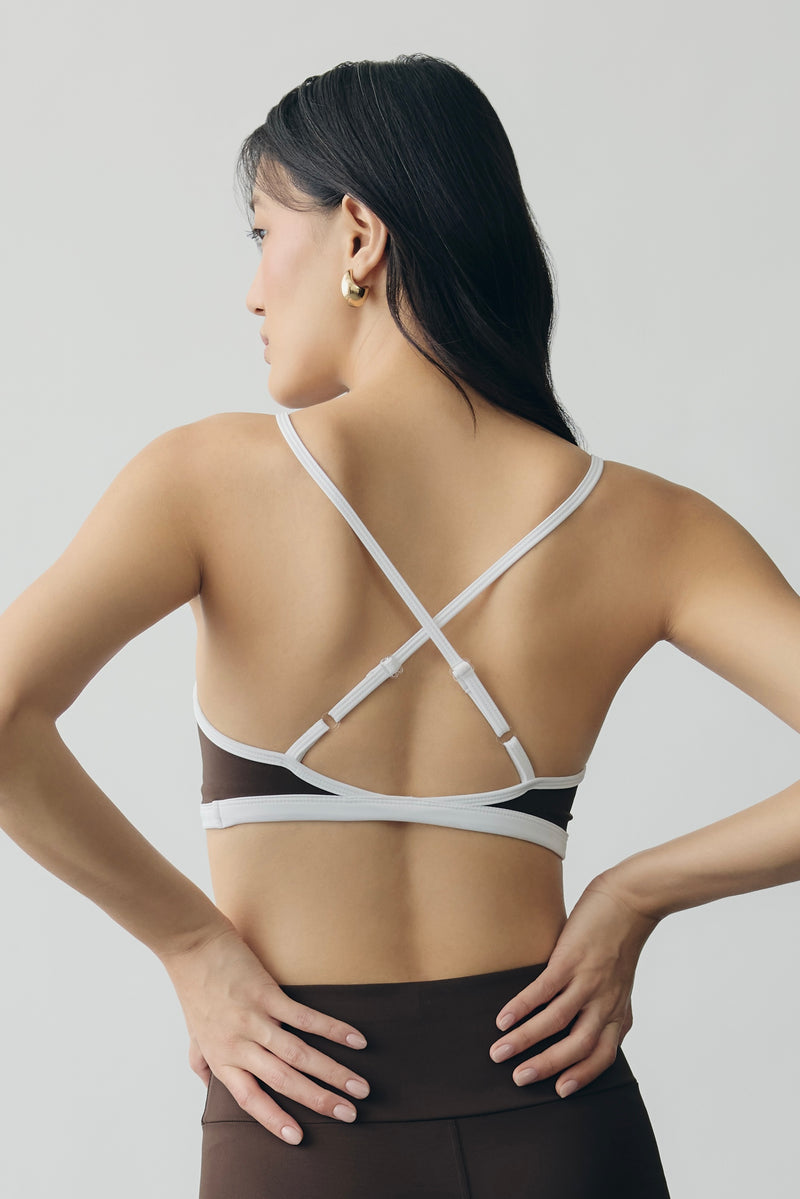 Mocha Row Back Detail Bra