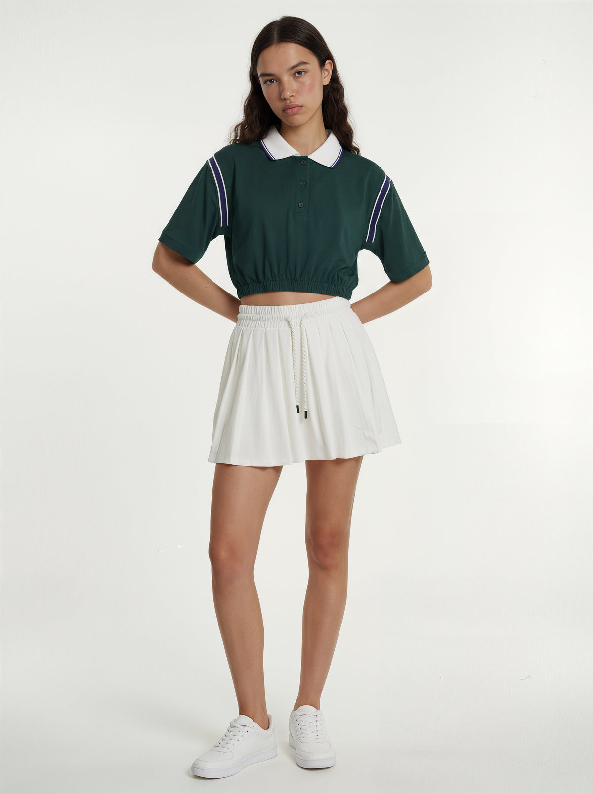 White Slit Tennis Skirt