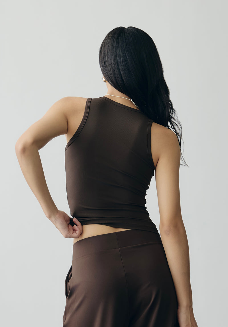 Mocha Ribbed Tank