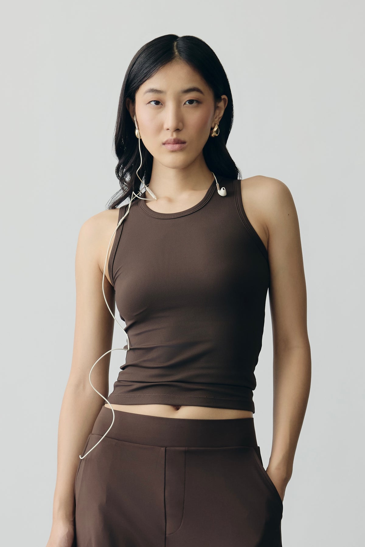 Mocha Ribbed Tank