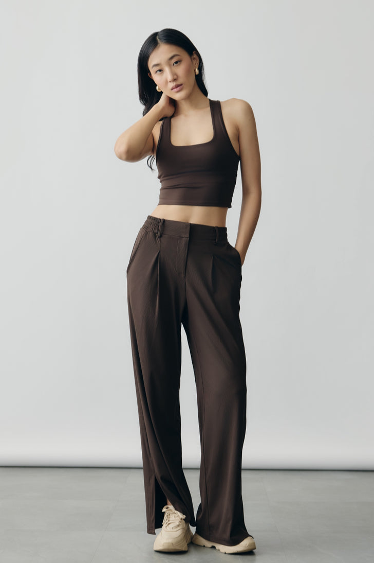 Mocha Square Neck Bra Tank