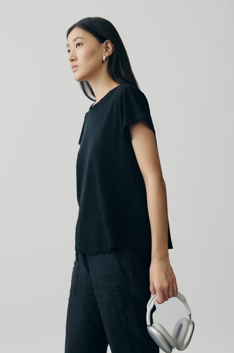 Onyx Linen Jersey Tee