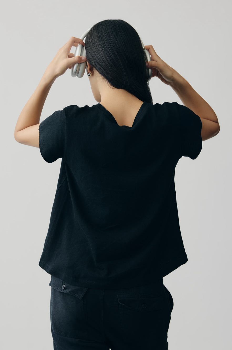 Onyx Linen Jersey Tee