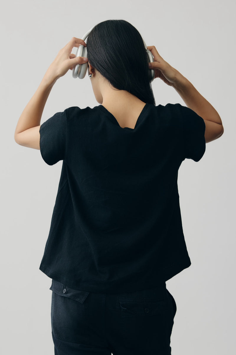 Onyx Linen Jersey Tee