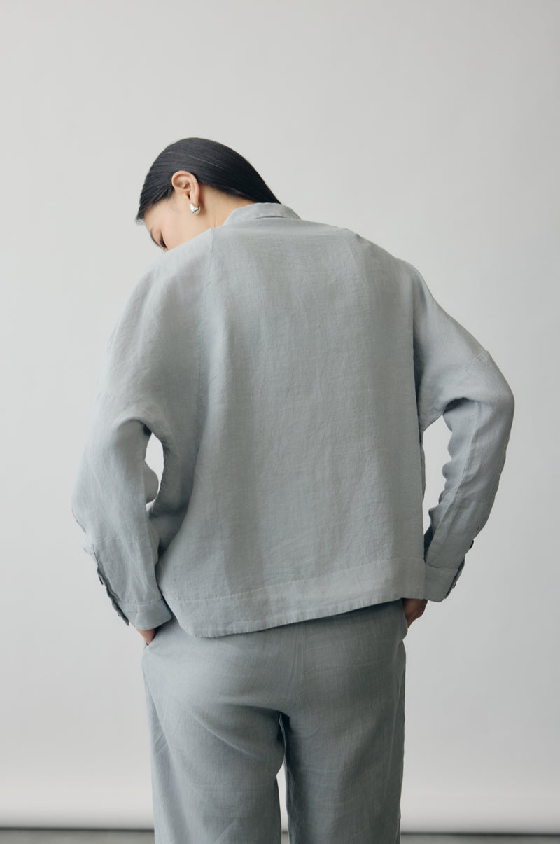 Axis Linen Shacket in Drift