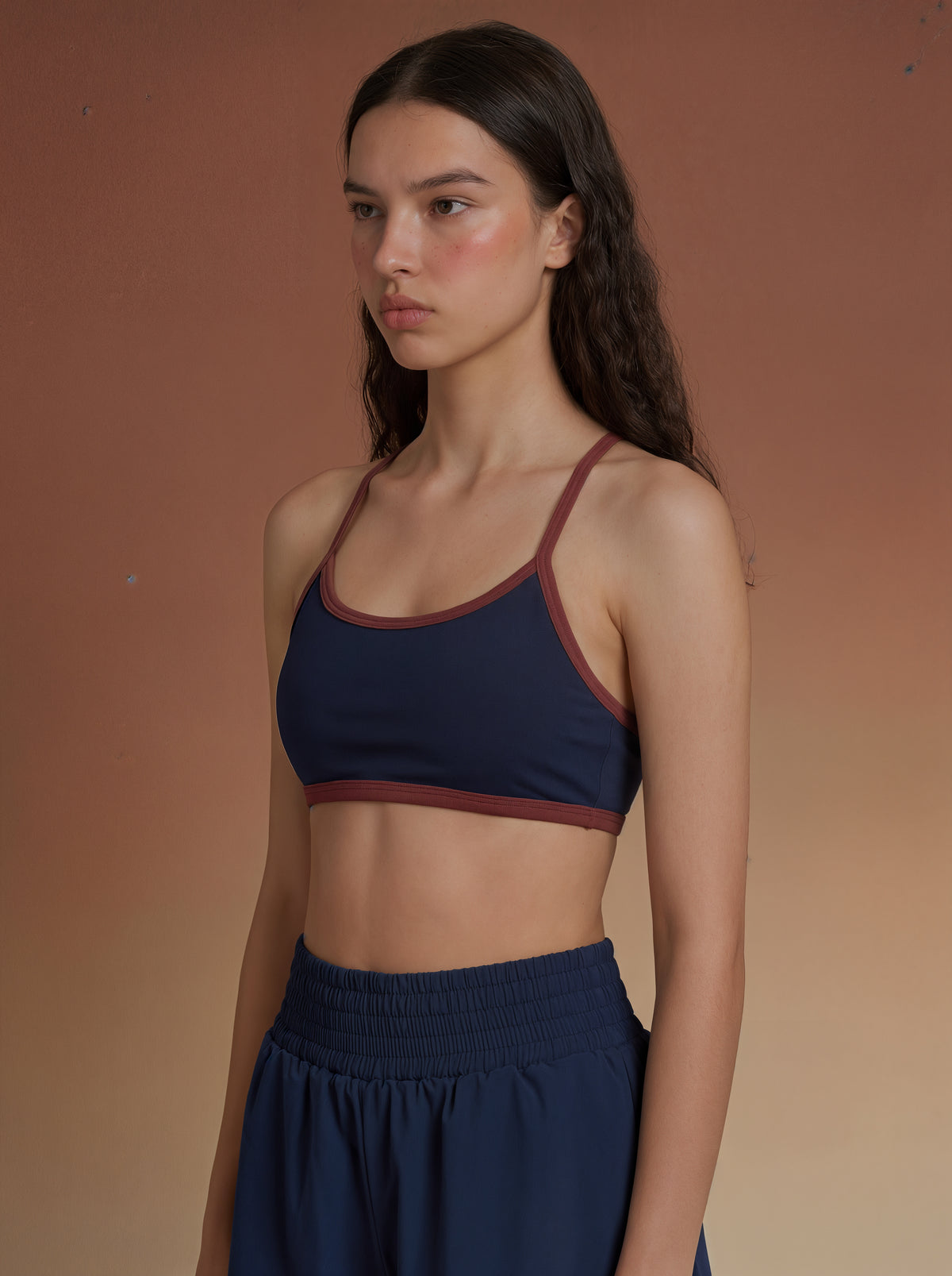 Navy Row Crossback Bra