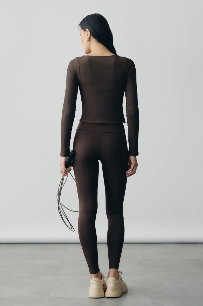 Mocha AerialRib Shrug