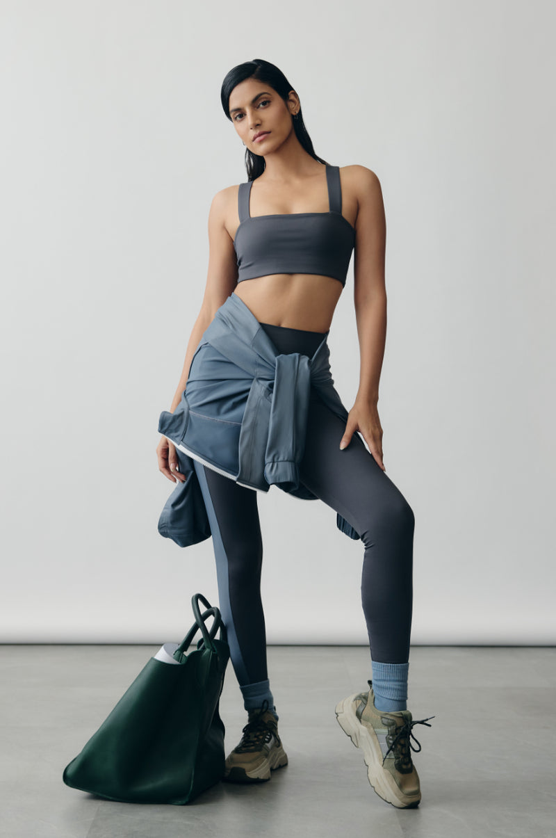 Slate Bandeau Sport Bra