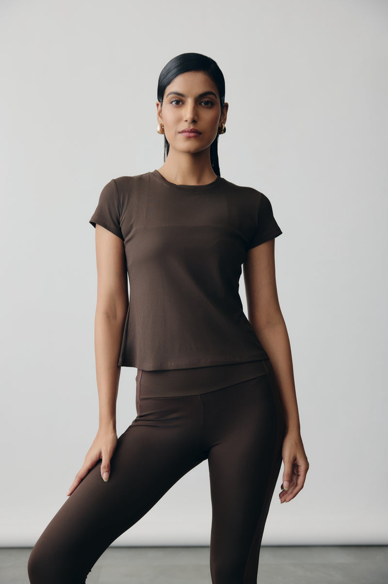 Mocha AerialRib Tee