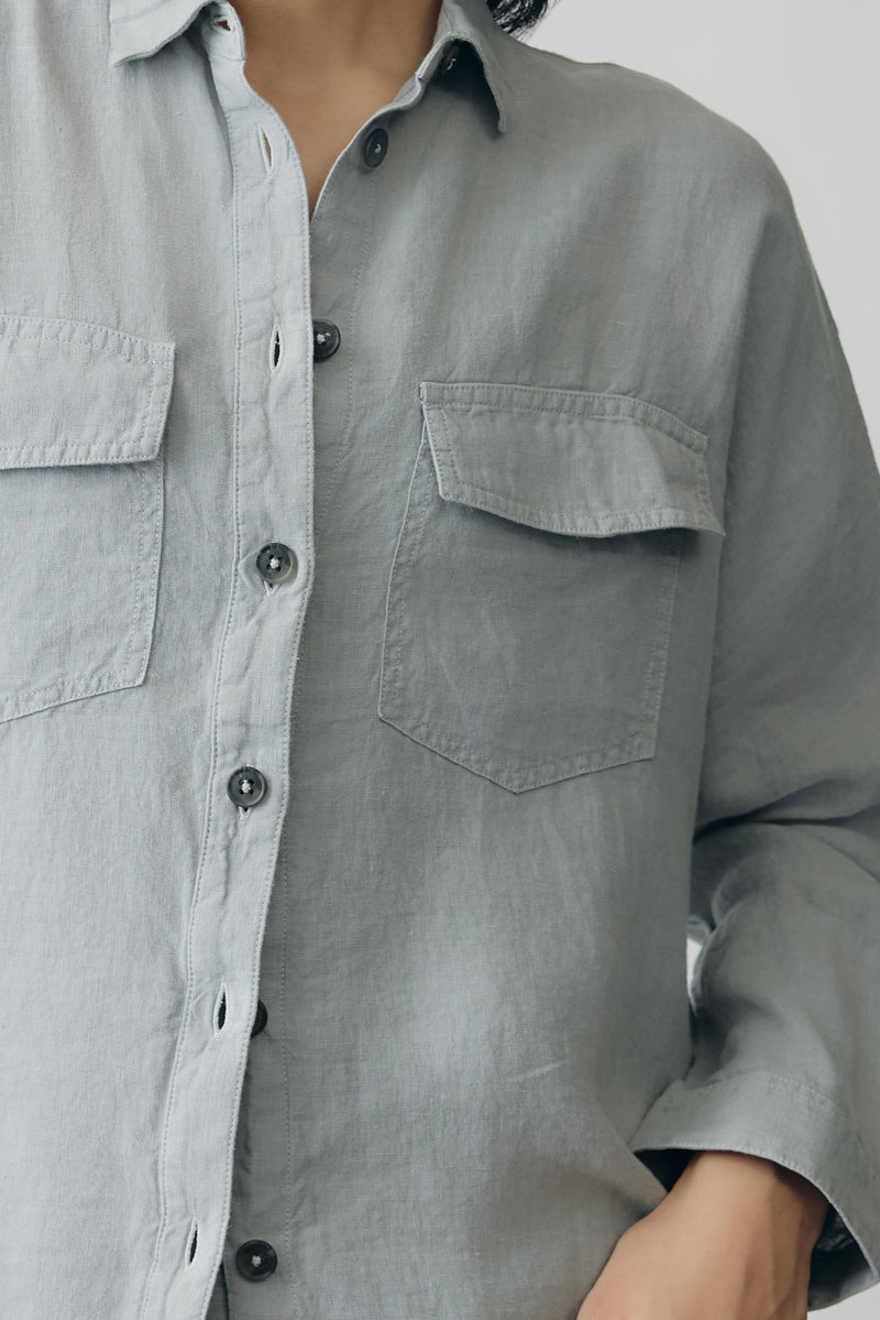 Axis Linen Shacket in Drift