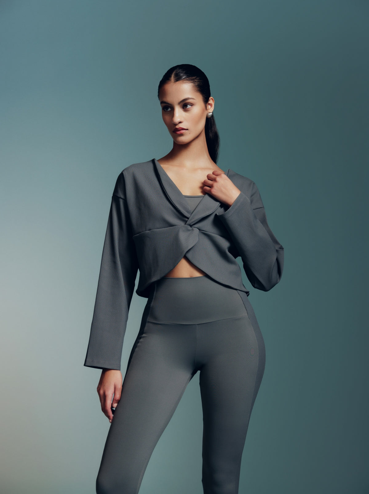 Sage Ribbed Two-Way Cover Up