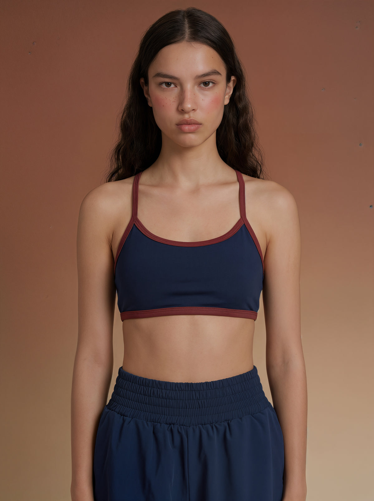 Navy Row Crossback Bra
