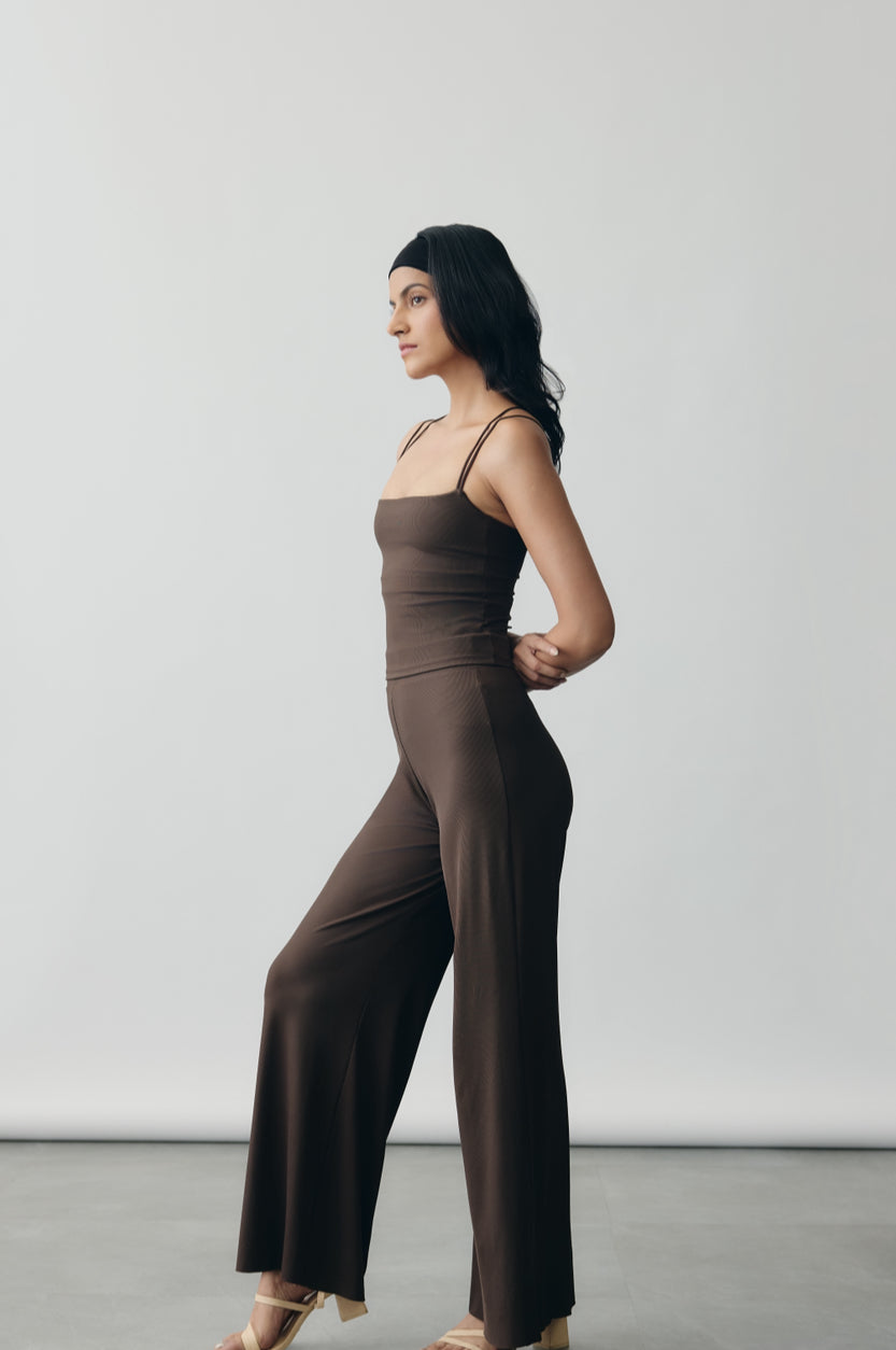 Mocha AerialRib Strappy Bra-Tank