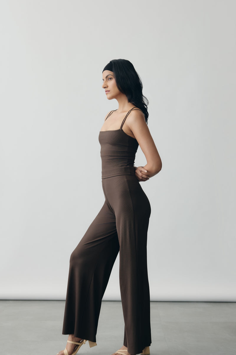 Mocha AerialRib Strappy Bra-Tank