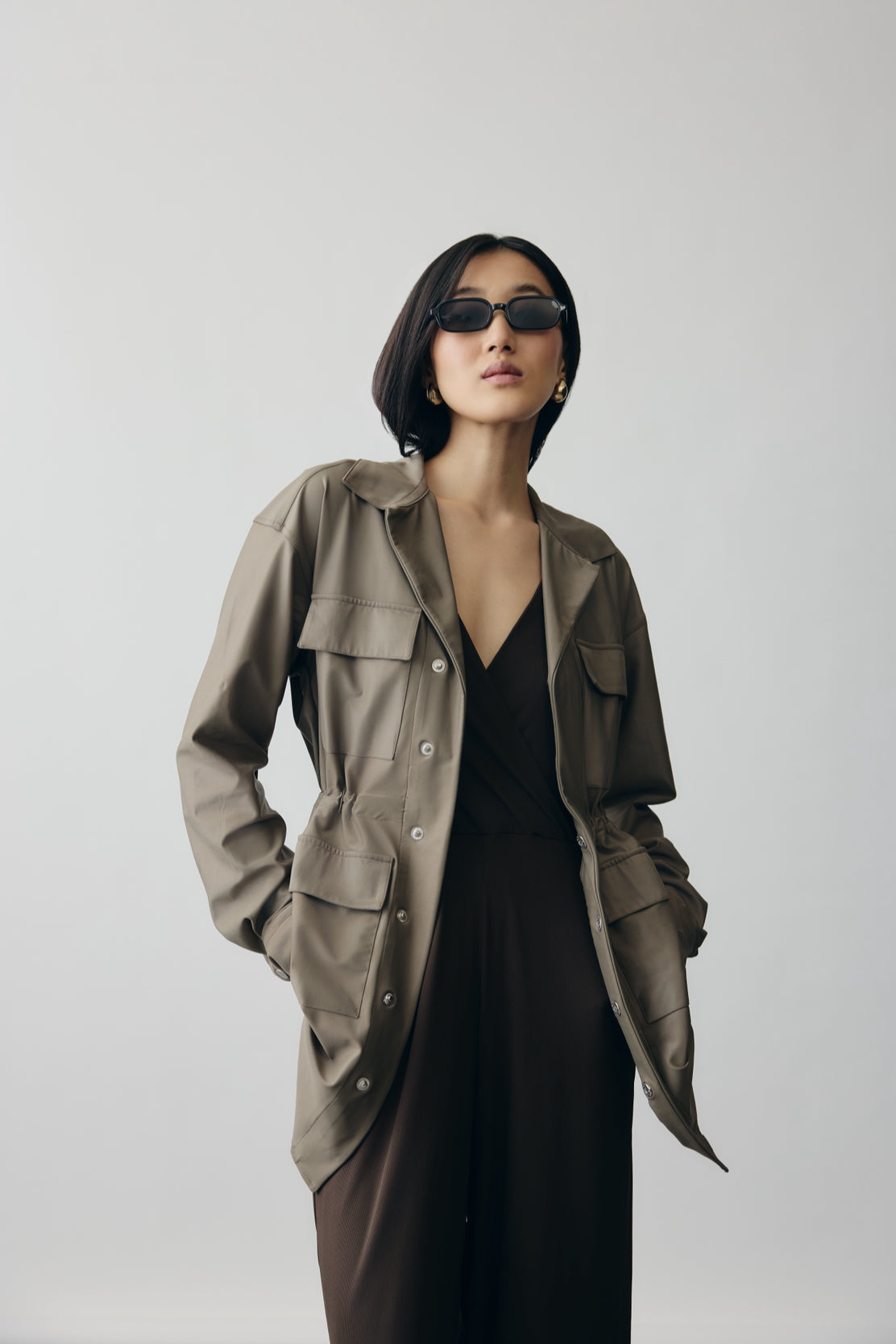 Olive Longline Jacket