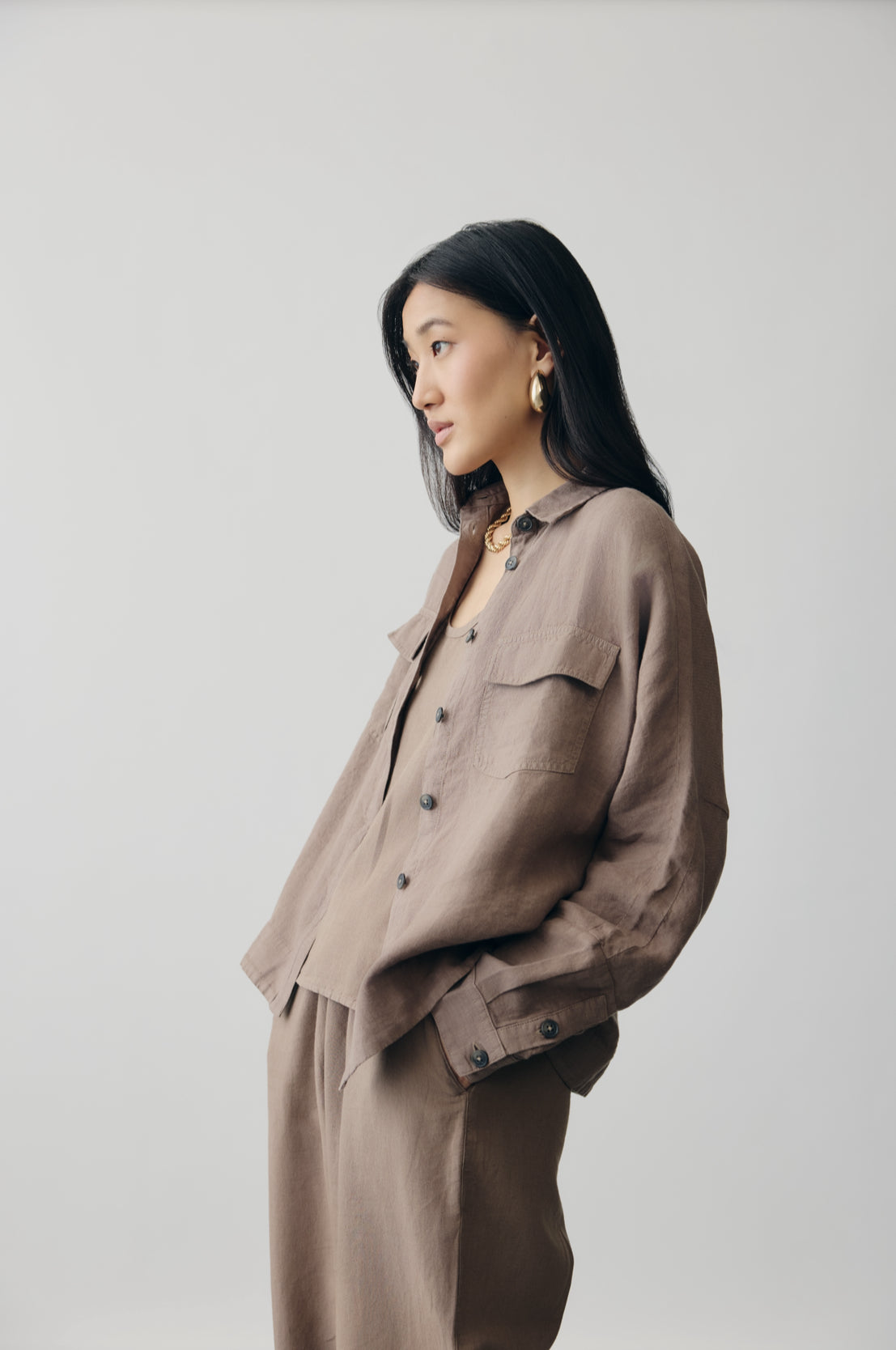 Axis Shacket in Latte