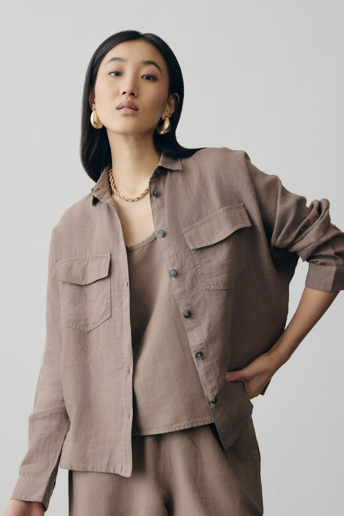 Axis Shacket in Latte