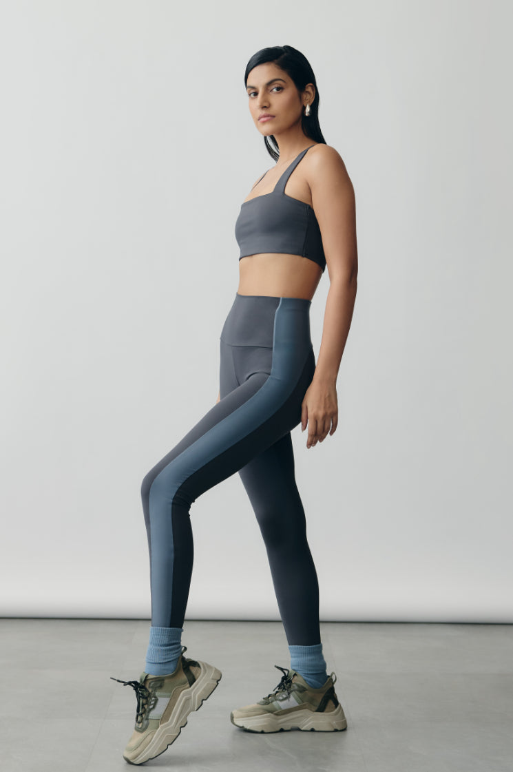 Slate Bandeau Sport Bra