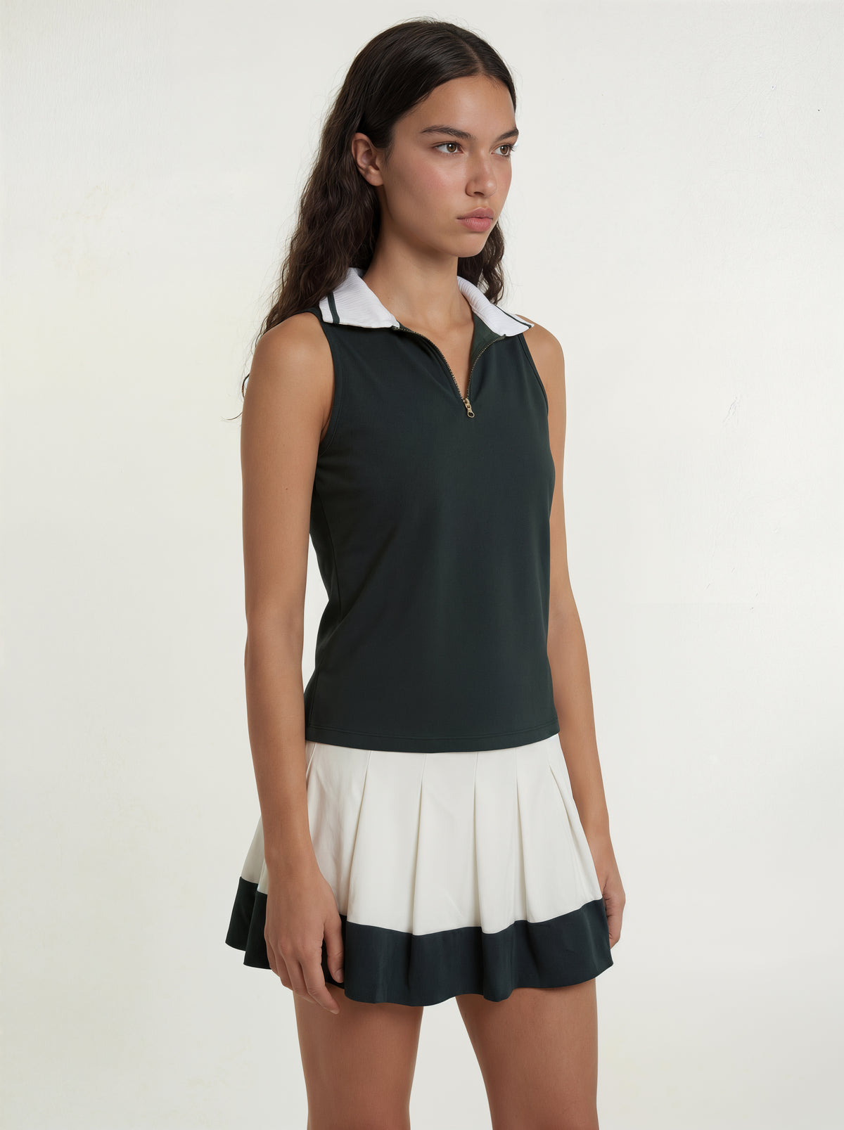 Cedar Pique Zip-Up Polo