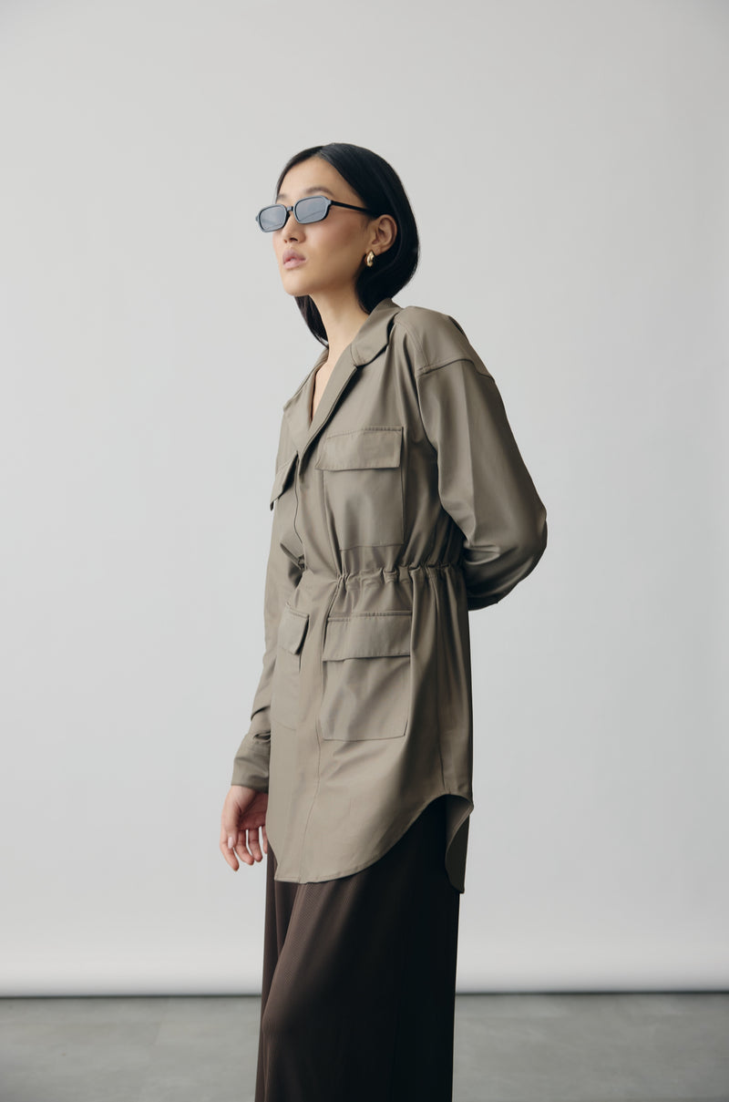 Olive Longline Jacket