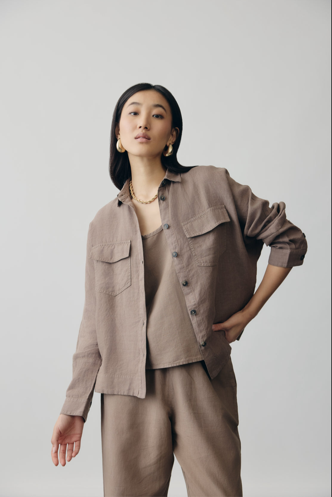 Axis Shacket in Latte