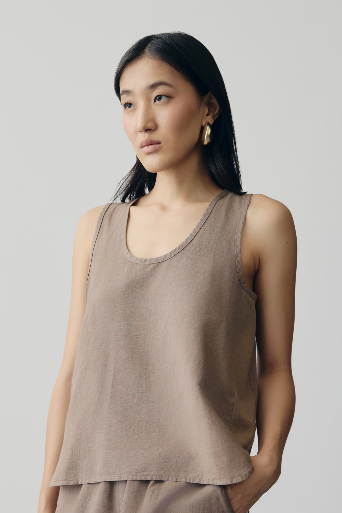 Latte Linen Tank