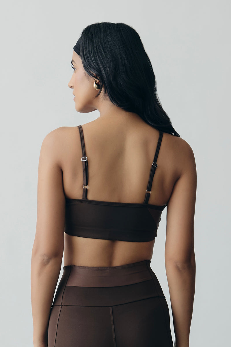 Mocha Tonal Sports Bra