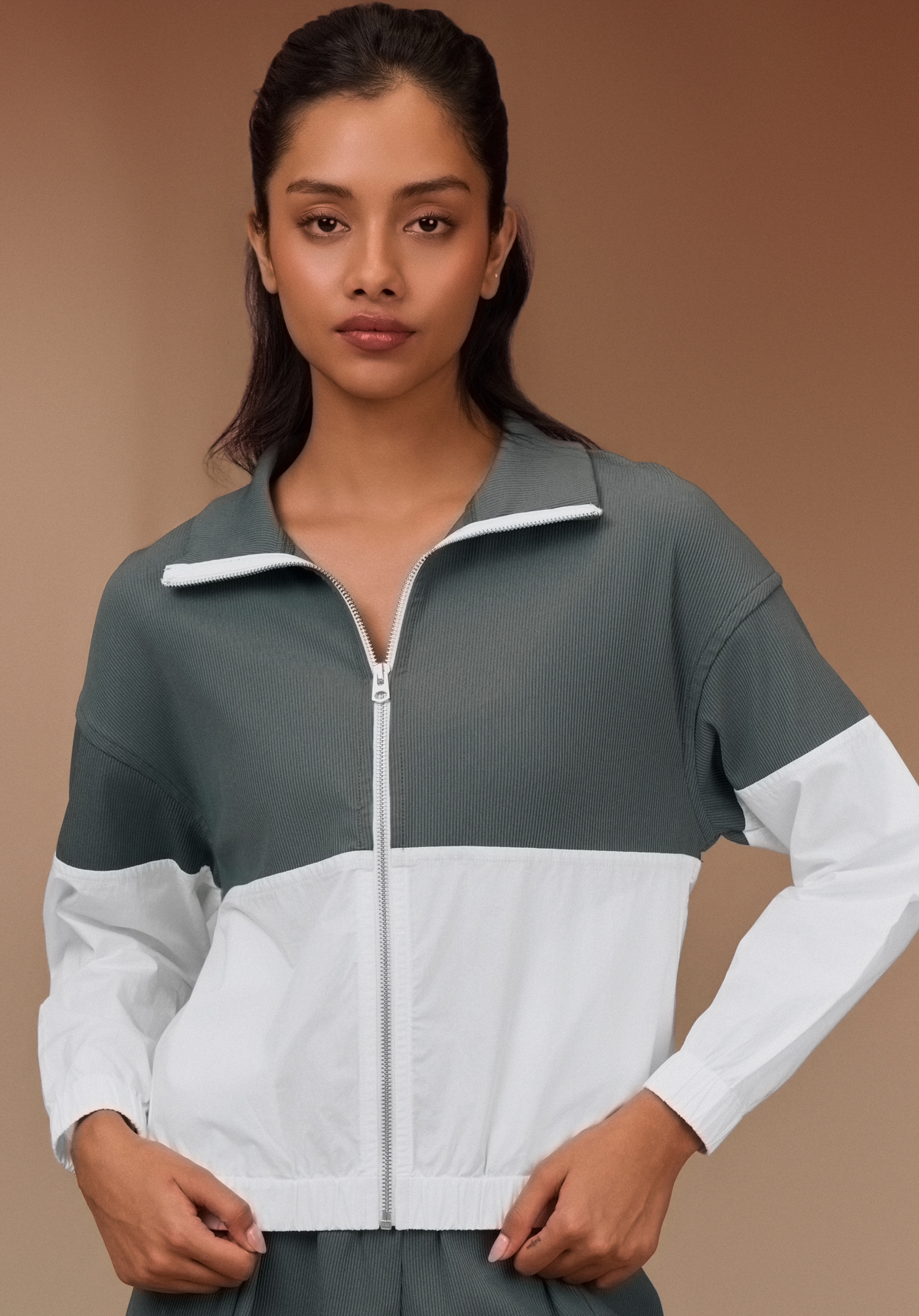 Colourblock Zip-Up