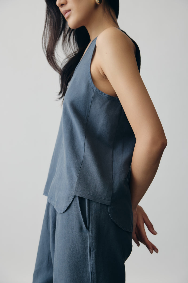 Deep Sea Linen Tank