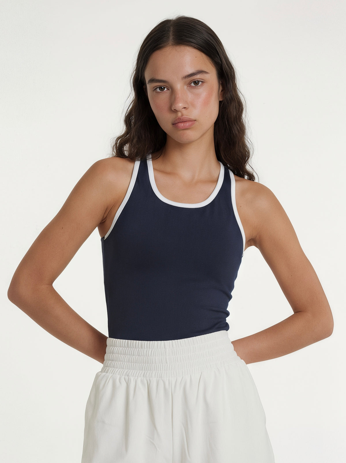 Navy Court Bra Tank