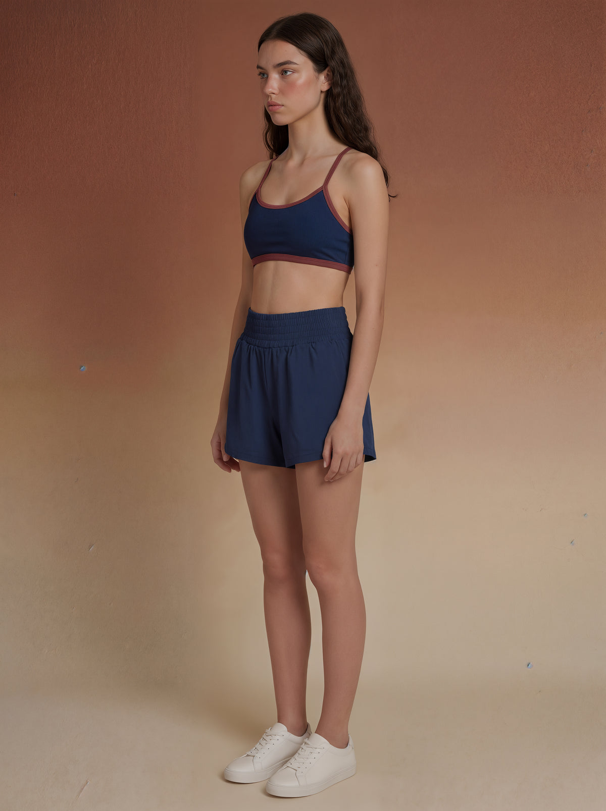 Navy Row Crossback Bra