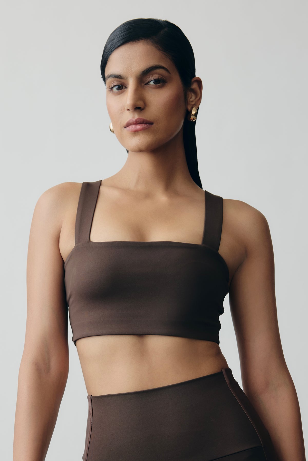 Mocha Bandeau Sports Bra