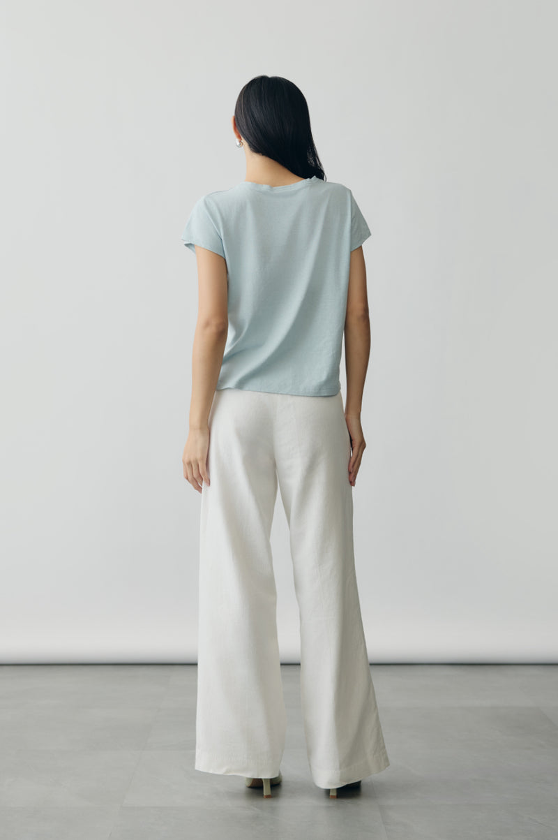Linen Jersey Tee in Light Blue